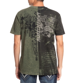 Affliction Fallen Outlaws Olive Green Lava Wash T-shirt buy