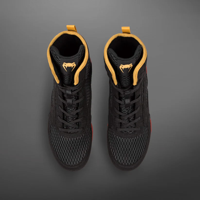 Боксерки Venum Contender Boxing Shoes Black Gold Red ціна