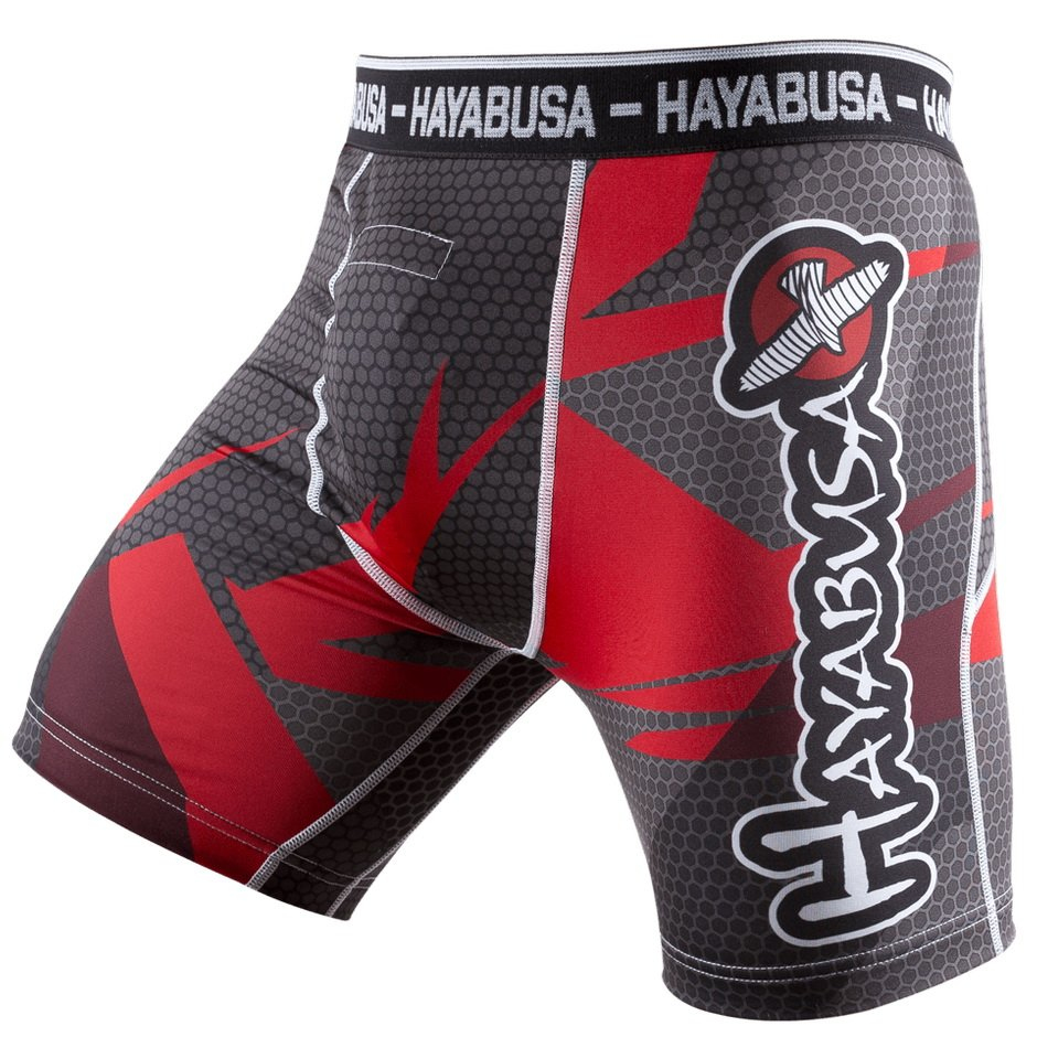 Компрессионные шорты Hayabusa Metaru 47 Silver Compression Shorts Red