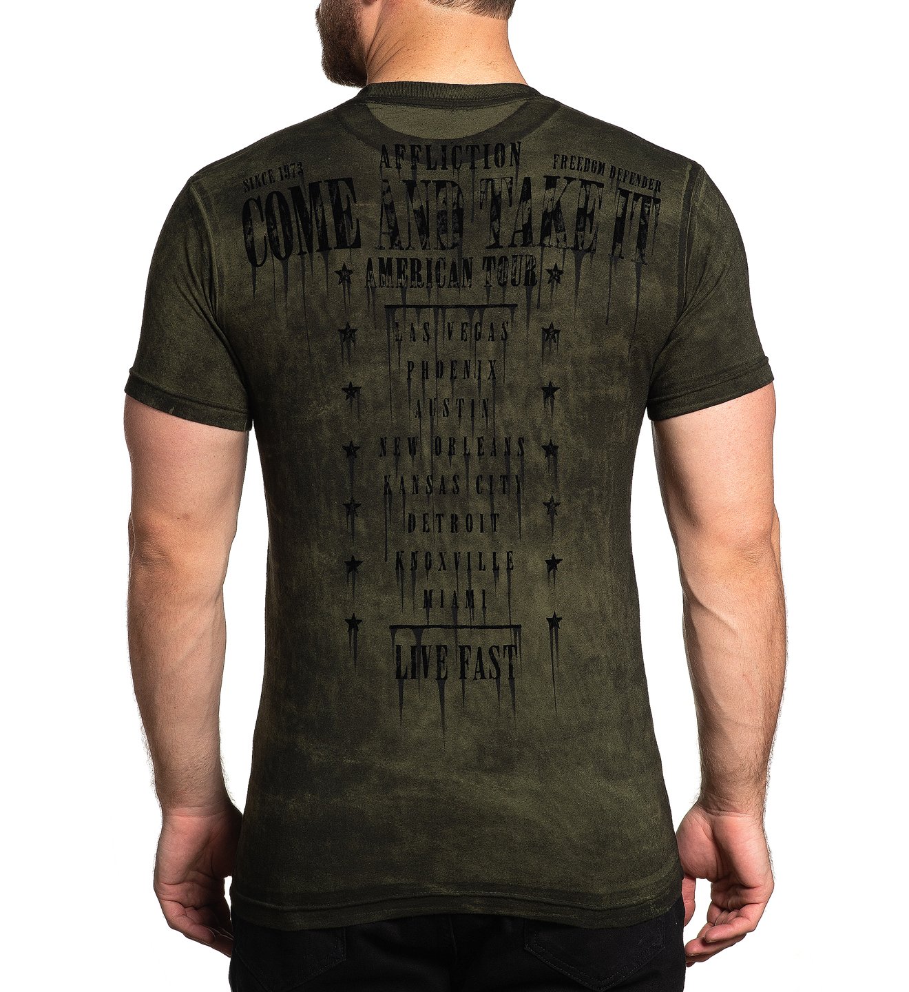 Футболка Affliction Nevermind Military Green купити