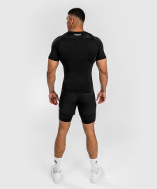 Рашгард Venum Attack Mens Short Sleeve Rashguard Black купить