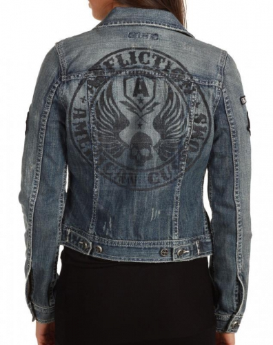 Женская джинсовая куртка Affliction Thundercat Denim Jacket фото
