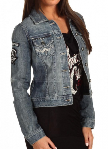 Женская джинсовая куртка Affliction Thundercat Denim Jacket оригинал