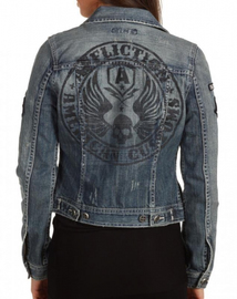 Женская джинсовая куртка Affliction Thundercat Denim Jacket, Фото № 4