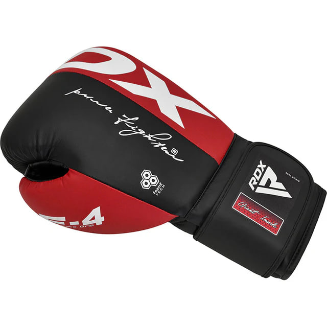 Боксерські рукавиці RDX F4 Boxing Gloves Hook & Loop Red Black купити