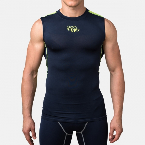 Компресійна футболка без рукавів Peresvit Air Motion Navy Flu Yellow Tank ціна
