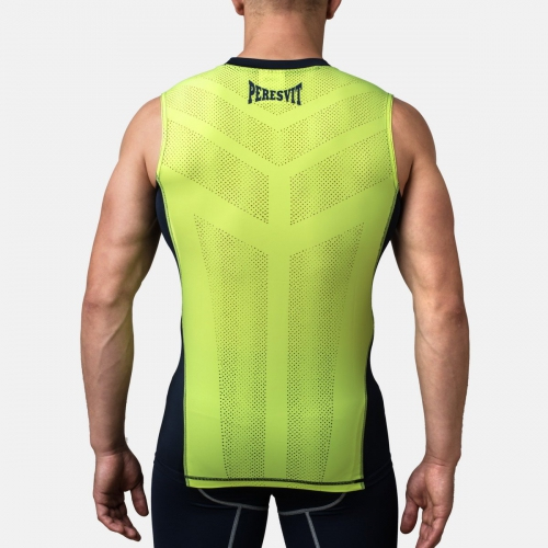 Компресійна футболка без рукавів Peresvit Air Motion Navy Flu Yellow Tank купити