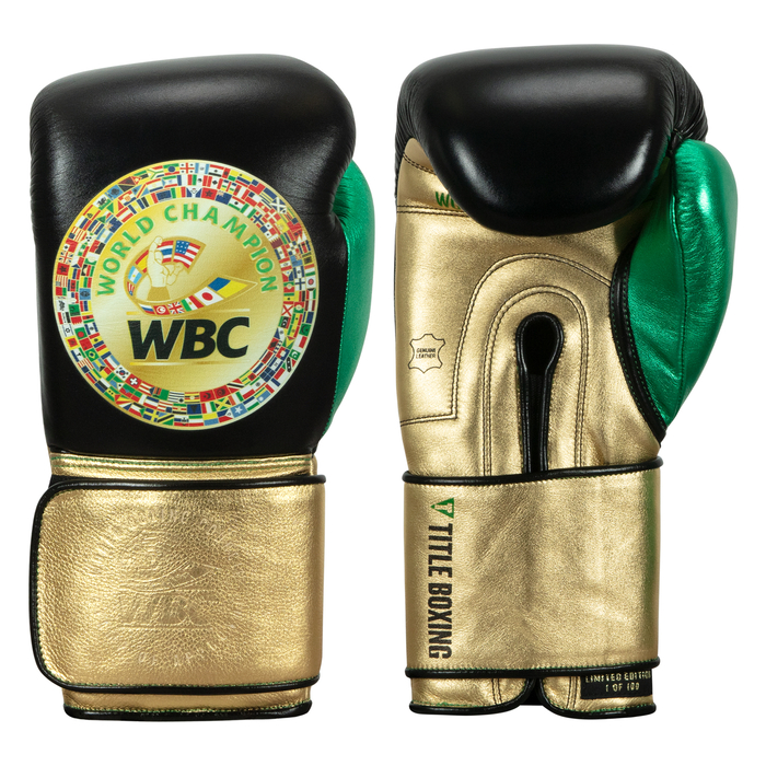 Boxing gloves Title WBC Green Belt Training Gloves 1.0 Black Green buy