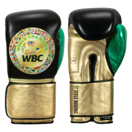 Боксерські рукавиці Title WBC Green Belt Training Gloves 1.0 Black Green, Фото № 2