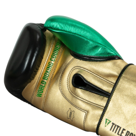 Боксерские перчатки Title WBC Green Belt Training Gloves 1.0 Black Green, Фото № 5
