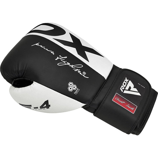 Боксерські рукавиці RDX F4 Boxing Gloves Hook & Loop White Black купити