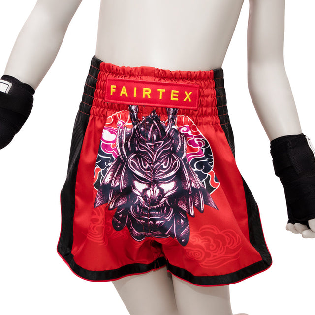 Детские тайские шорты Fairtex BSK2108 Kids Silent Warrior Red цена