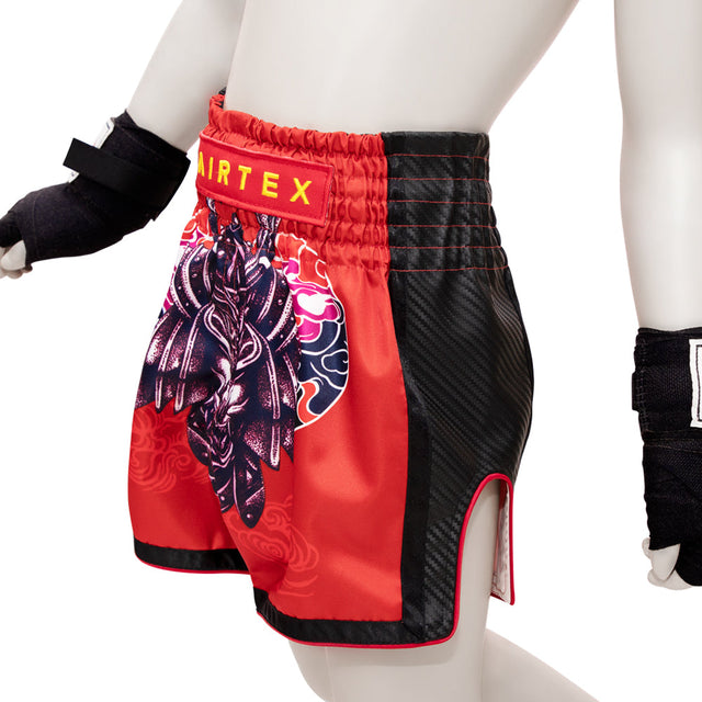 Детские тайские шорты Fairtex BSK2108 Kids Silent Warrior Red фото
