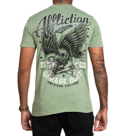 Футболка Affliction AC Born Free T-shirt Oil Green Lava Wash, Фото № 2