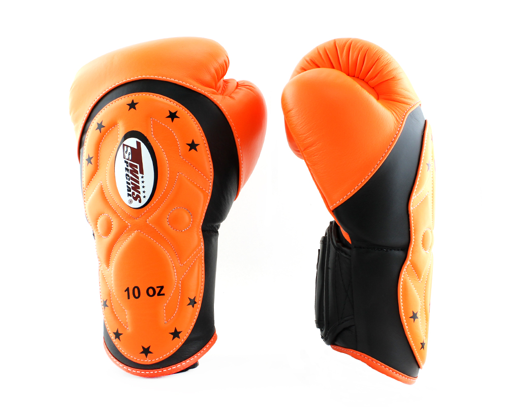 Боксерські рукавиці Twins Velcro Extra Design BGVL6-MK Black Orange купити