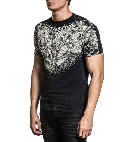 Affliction Angels Revival SS Tee Black Lava Wash T-shirt price