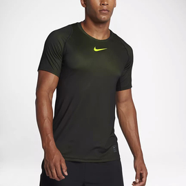 Футболка Nike Mens Pro Colorburst Fitted T-shirt Volt Black