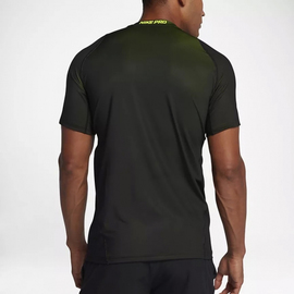 Футболка Nike Mens Pro Colorburst Fitted T-shirt Volt Black, Фото № 2