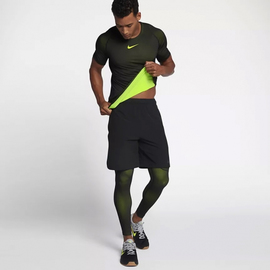 Футболка Nike Mens Pro Colorburst Fitted T-shirt Volt Black, Фото № 3