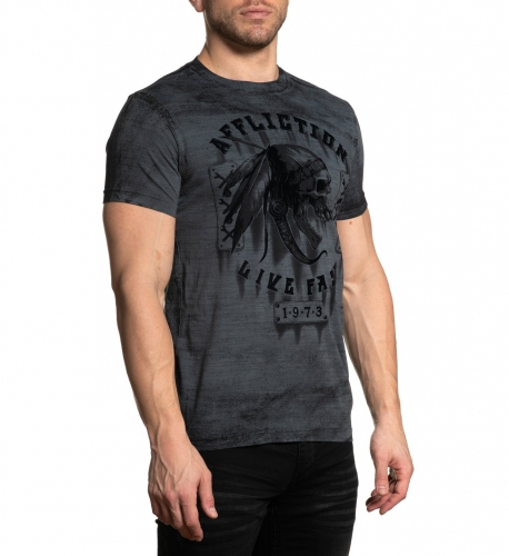 Футболка Affliction Apache Garage SS Tee Charcoal ціна