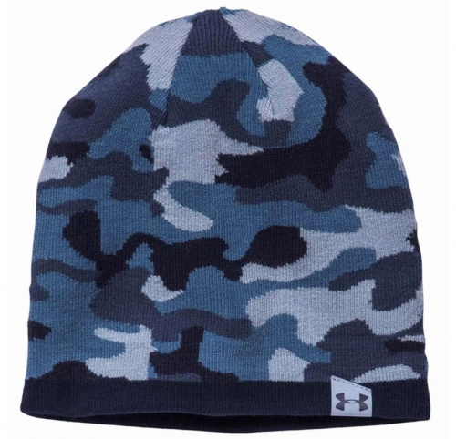 Двостороння шапка Under Armour 2-Way Camo Beanie Blue ціна