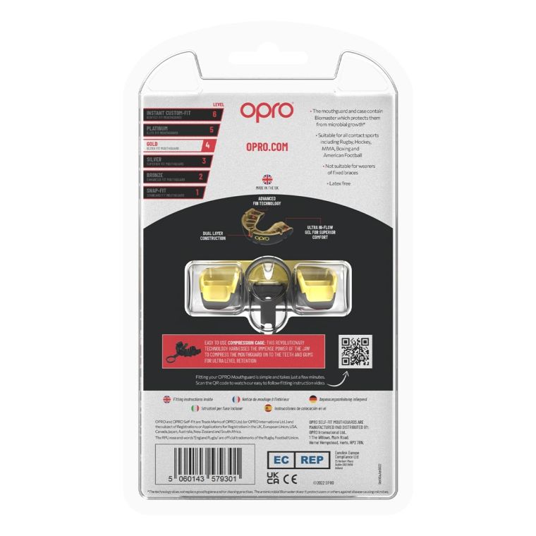 Детская капа Opro Self-fit GEN5 Youth Gold Black Gold размер