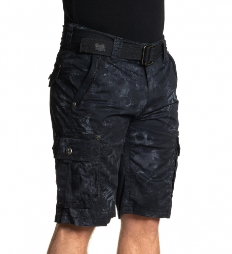 Шорты Affliction Agony Cargo Black цена