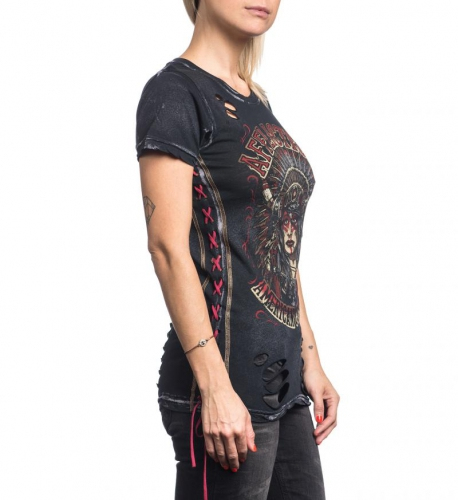 Женская футболка Affliction Raw Edge Baby Tee купити