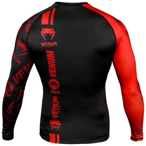 Venum Logos Rashguard Long Sleeves Black Red photo