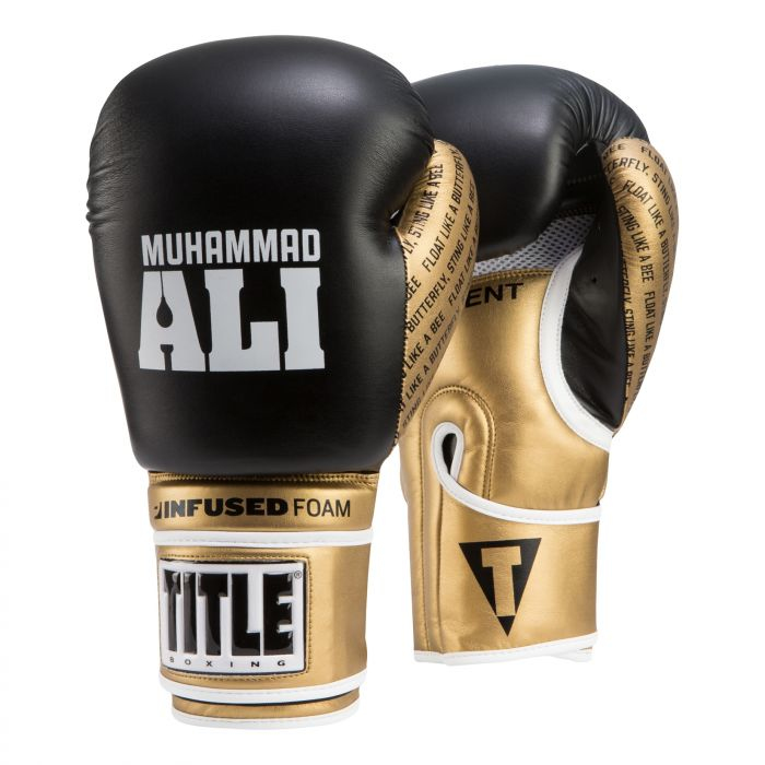 Боксерские перчатки Title Ali Infused Foam Training Gloves Black Gold