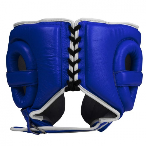 Шлем Title Boxing Leather Sparring Headgear Blue фото