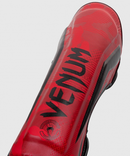 Venum Elite Shinguards Red Camo ankle protection photo