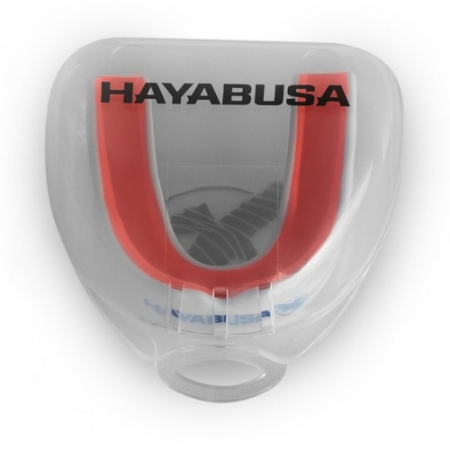 Hayabusa Combat Mouth Guard White Red size