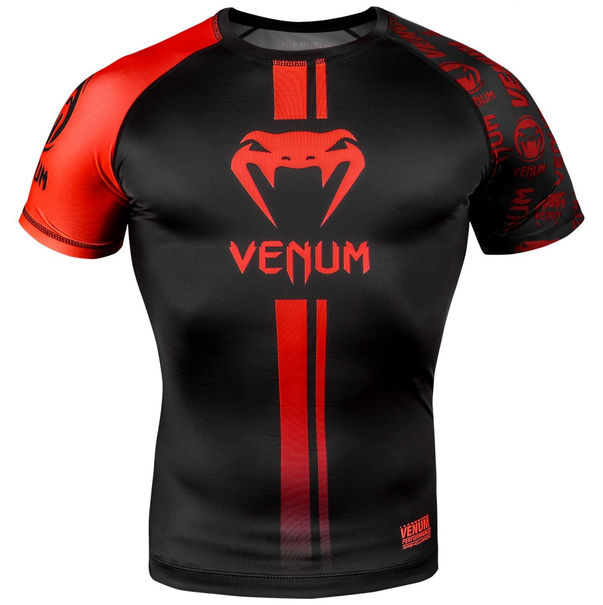 Рашгард Venum Logos Short Sleeves Rashguard Black Red