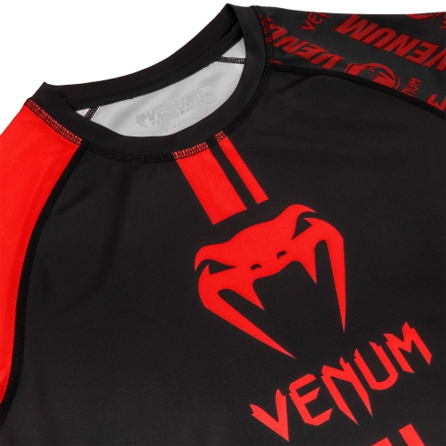 Рашгард Venum Logos Short Sleeves Rashguard Black Red оригінал