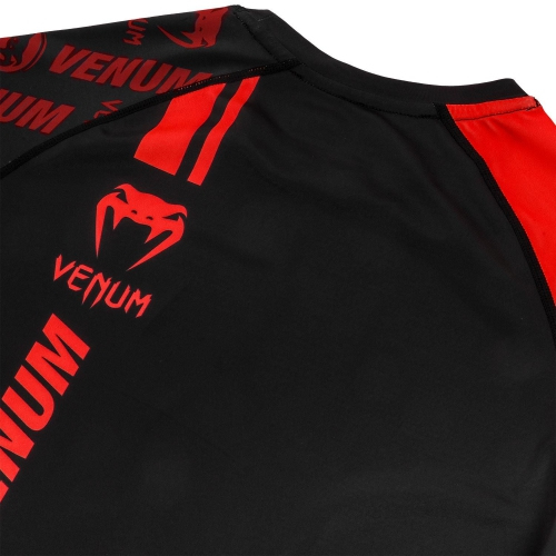 Рашгард Venum Logos Short Sleeves Rashguard Black Red купити