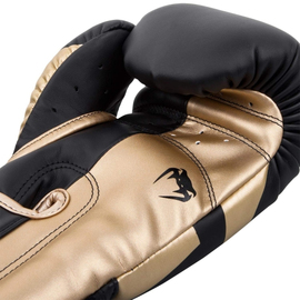Боксерские перчатки Venum Elite Boxing Gloves Black Gold, Фото № 5