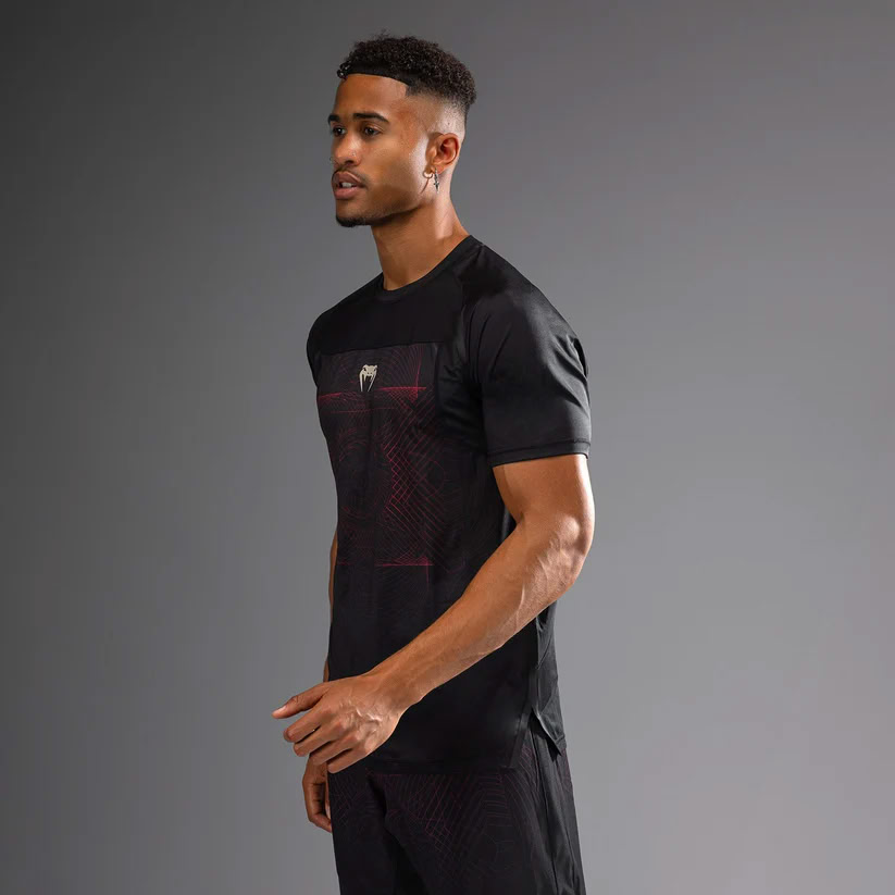 Футболка Venum G-Fit Air Mens Dry-Tech T-Shirt Deep Black Fire Red купити