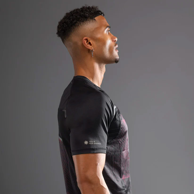 Футболка Venum G-Fit Air Mens Dry-Tech T-Shirt Deep Black Fire Red фото