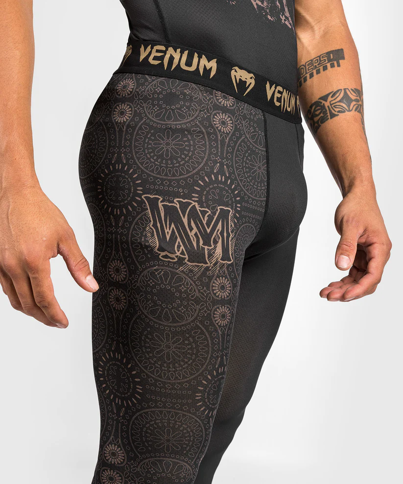 Компрессионные штаны Venum Santa Muerte Dark Side Spats - Black Brown цена