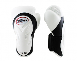 Боксерские перчатки Twins Velcro Extra Design BGVL6 Black White, Фото № 2