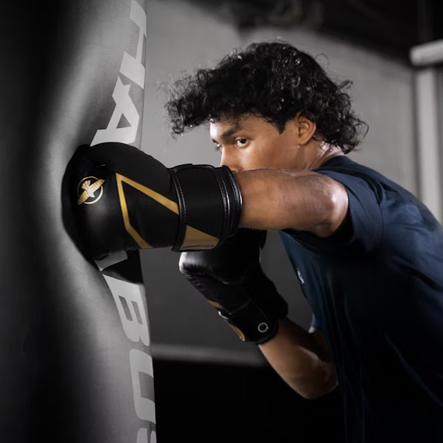 Hayabusa E1 Kids Boxing Gloves Black Gold photo