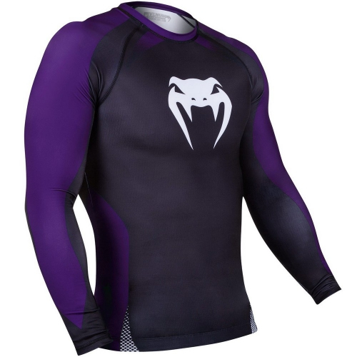 Venum No Gi IBJJF Approved Rash Guard Black Purple photo