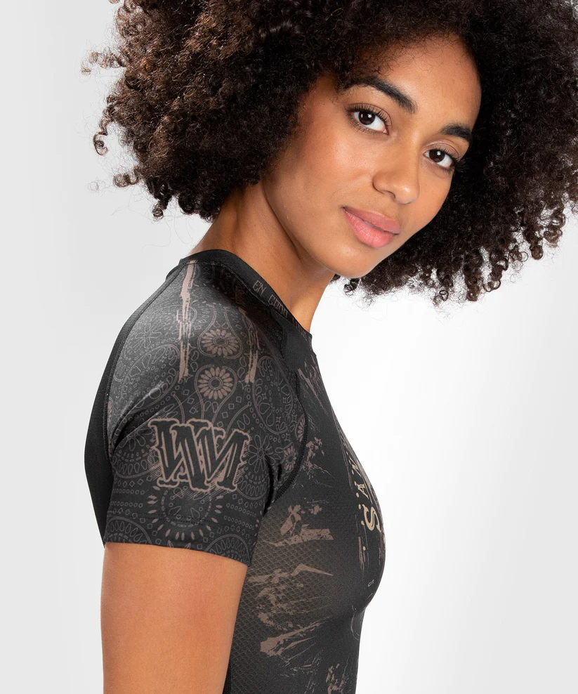 Venum Women Santa Muerte Dark Side Rashguard Short Sleeves - Black Brown  price