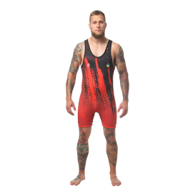 Борцовское трико Peresvit Temper Adults Wrestling Singlet Red Black, Фото № 4