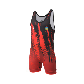 Борцівське трико Peresvit Temper Adults Wrestling Singlet Red Black, Фото № 3