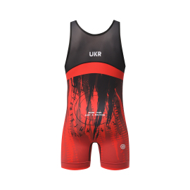 Борцівське трико Peresvit Temper Adults Wrestling Singlet Red Black купити