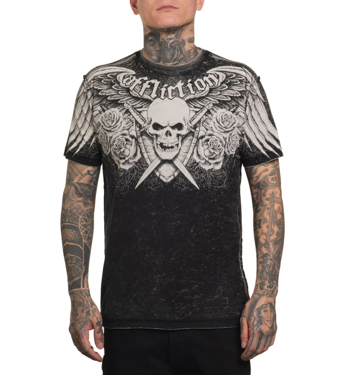 Двустороння футболка Affliction Wage Chaos Tee  купити