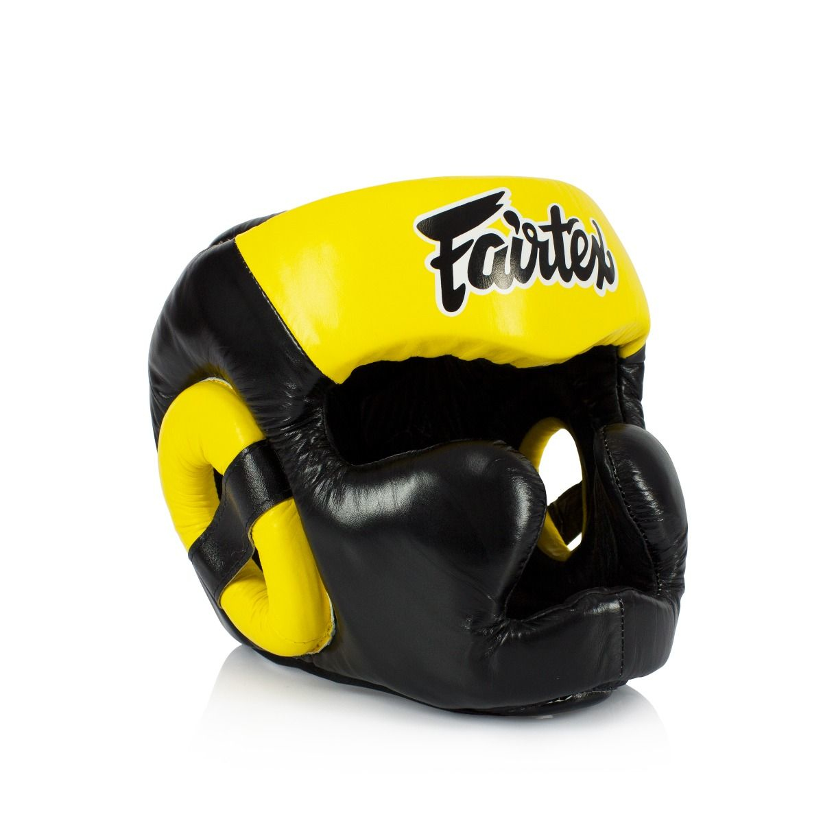 Шлем Fairtex HG13FH Sparring Headguard Full Head Coverage Black Yellow