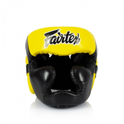 Шлем Fairtex HG13FH Sparring Headguard Full Head Coverage Black Yellow купить